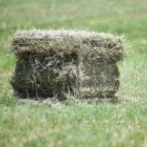 A square bale of hay.